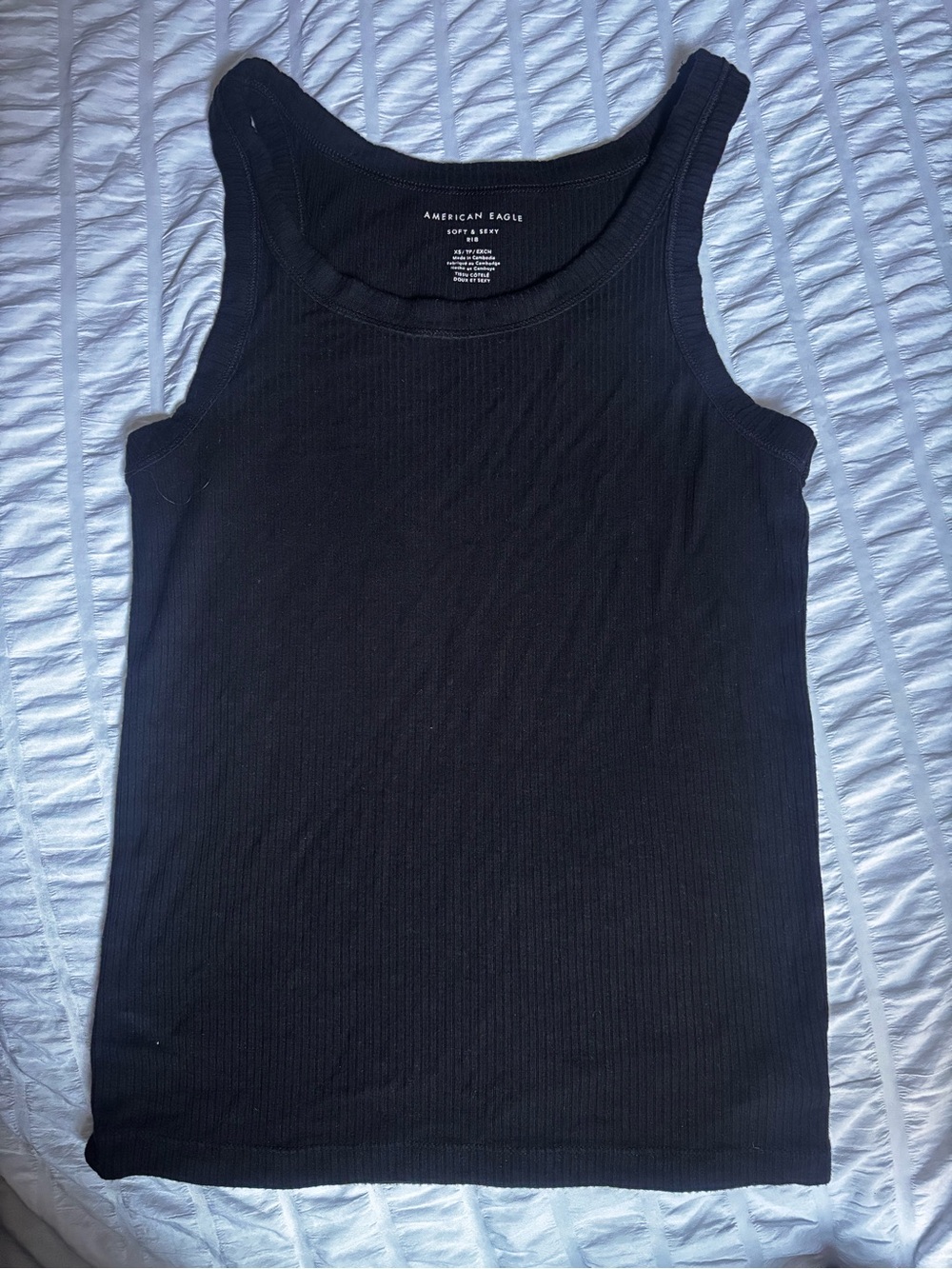 American Eagle Soft and Sexy Black Ribbed Tank Top. Fits s/m